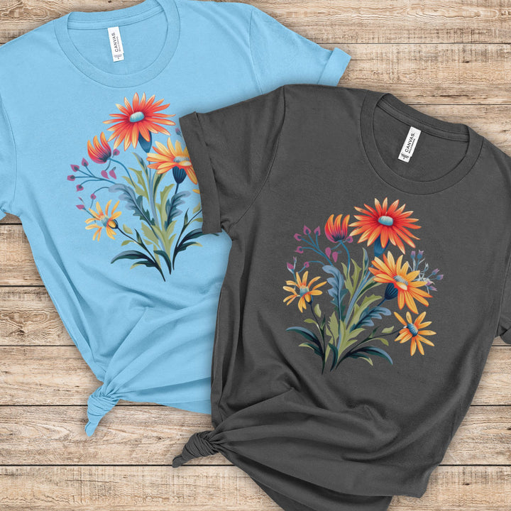 Happy Wildflower Bouquet Graphic Tshirt