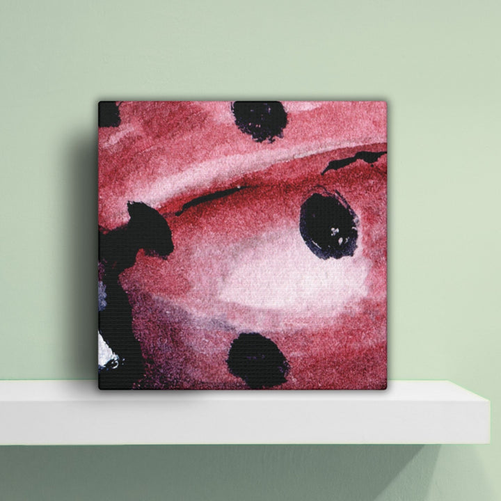 Passing Ladybug Canvas Artwork | Mini Color Peek Series