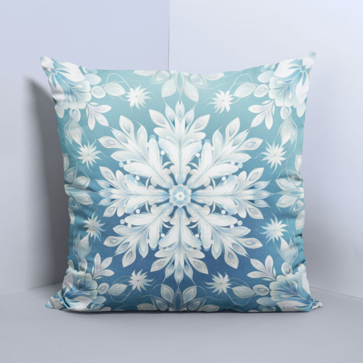 Snow Petals Decorative Winter Throw Pillow