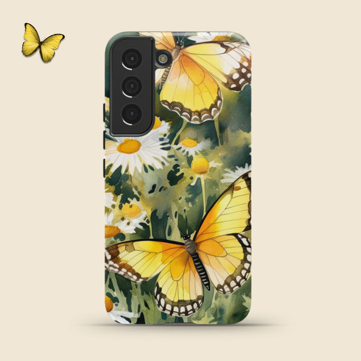 Yellow Butterflies Floral Phone Case