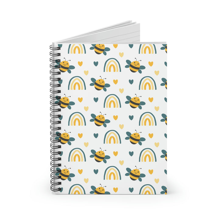 A Bright Day For Happy Bees - 8"x6" Spiral Notebook Idylissa