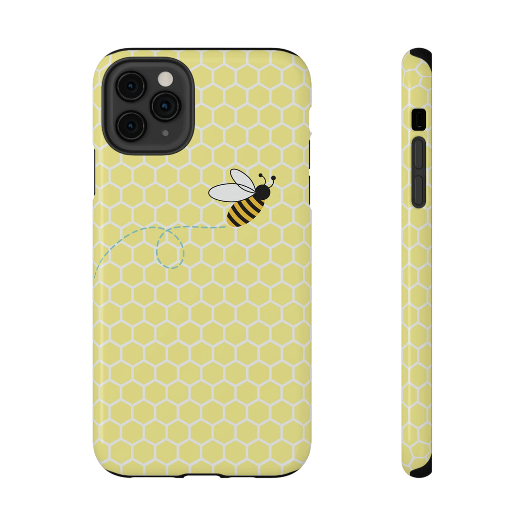 Buzzing Bee Yellow Honeycomb Phone Case Idylissa