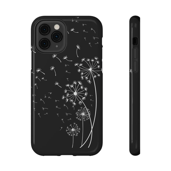 Black Dandelion Wishes Phone Case Idylissa