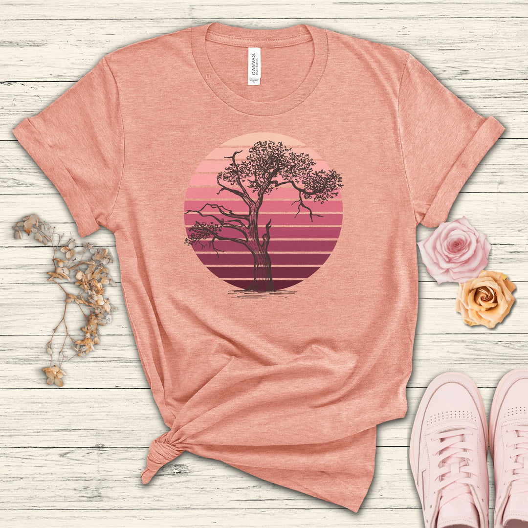 Tree at Dusk Minimalist Graphic Tshirt Idylissa