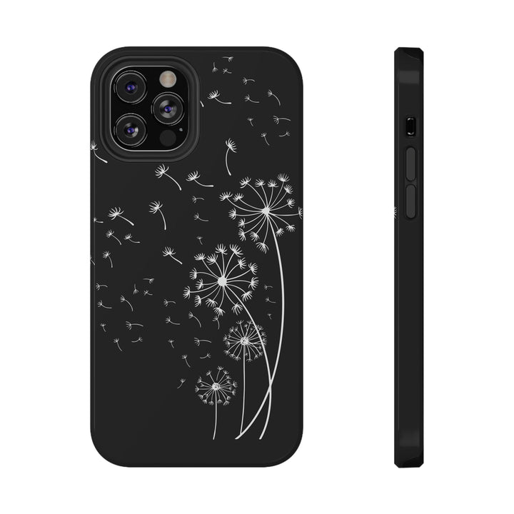 Black Dandelion Wishes Phone Case Idylissa