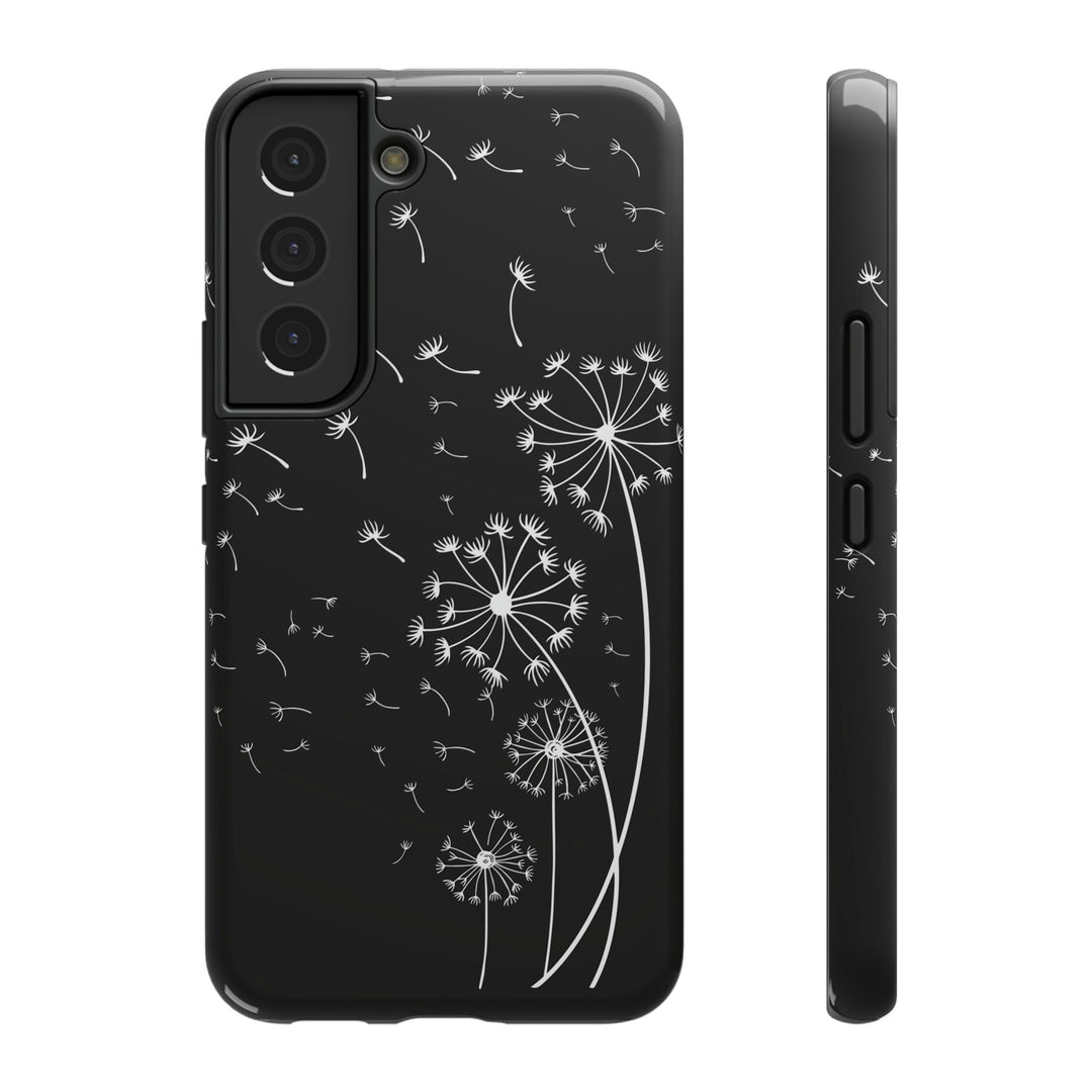 Black Dandelion Wishes Phone Case Idylissa