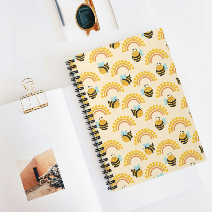 Happy Bees in the Sunshine - 8"x6" Spiral Notebook Idylissa