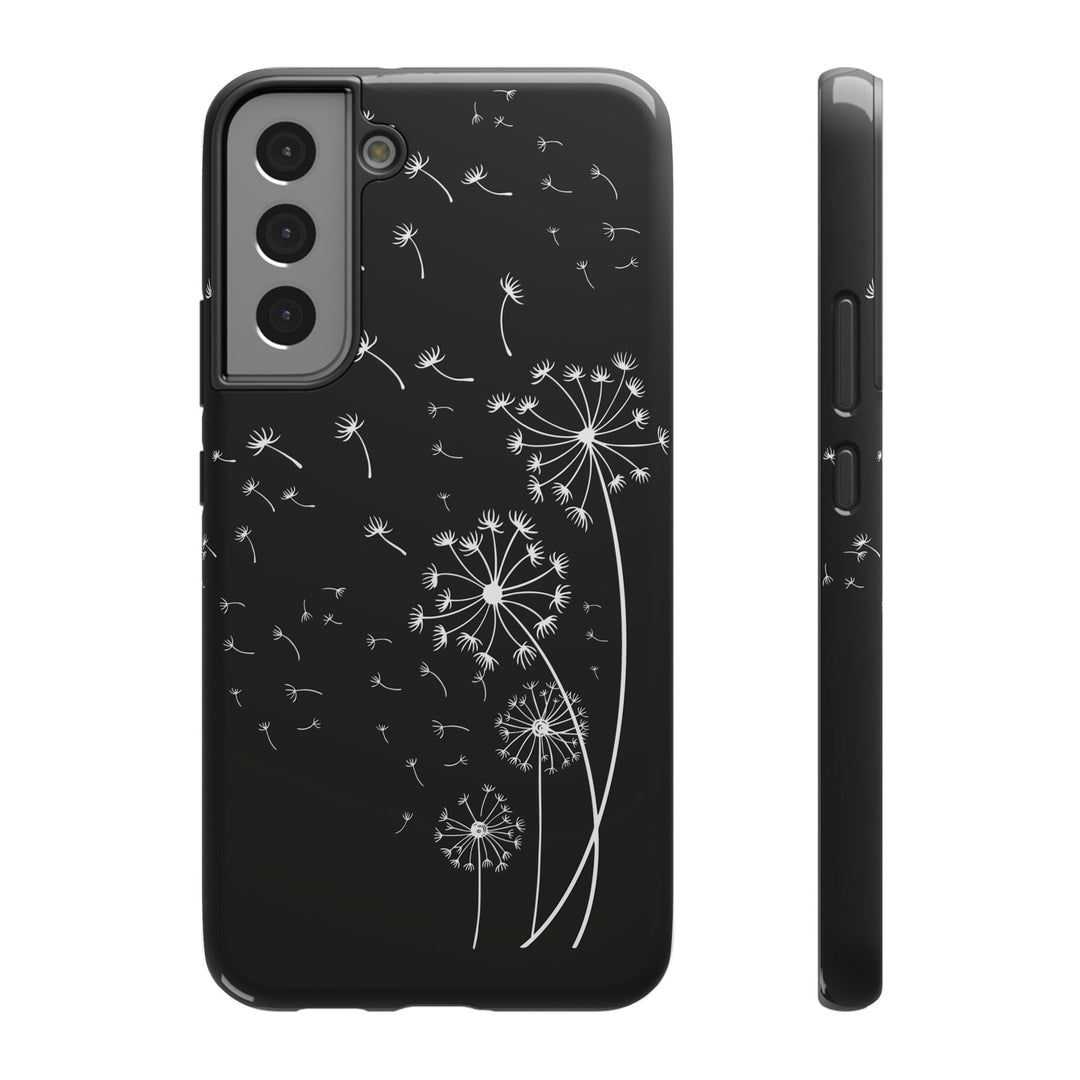 Black Dandelion Wishes Phone Case Idylissa