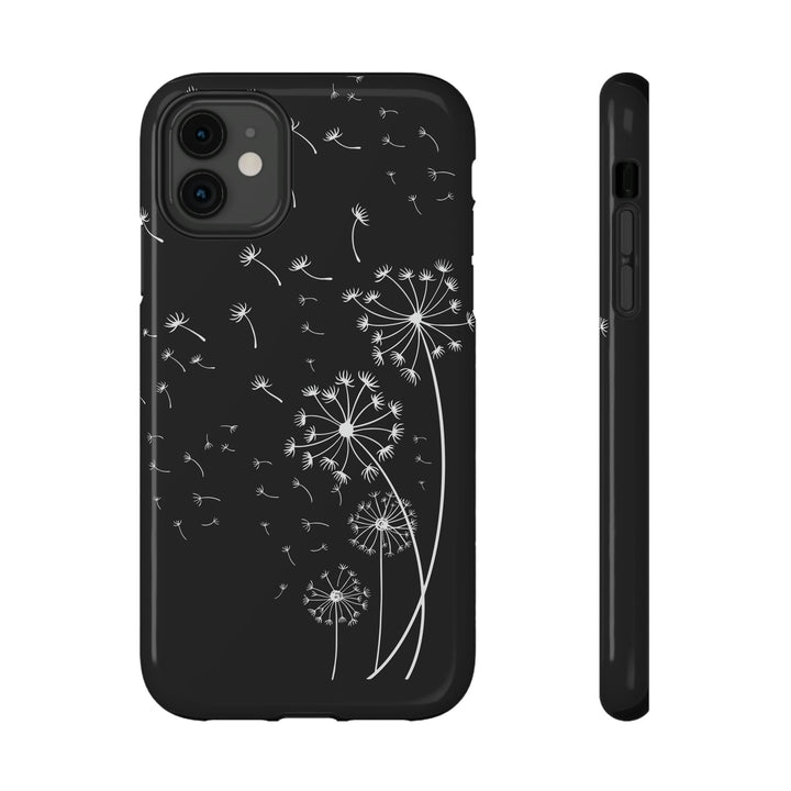 Black Dandelion Wishes Phone Case Idylissa