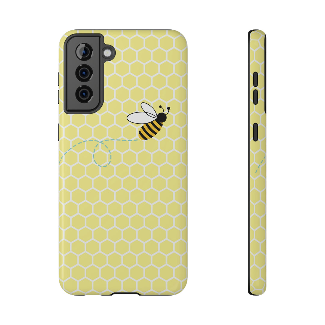 Buzzing Bee Yellow Honeycomb Phone Case Idylissa