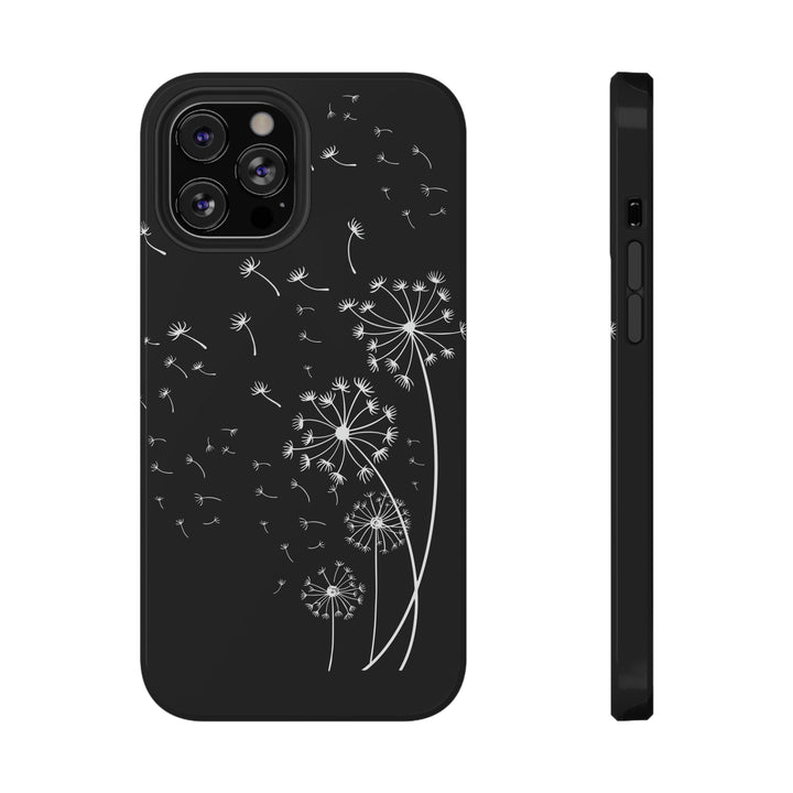 Black Dandelion Wishes Phone Case Idylissa