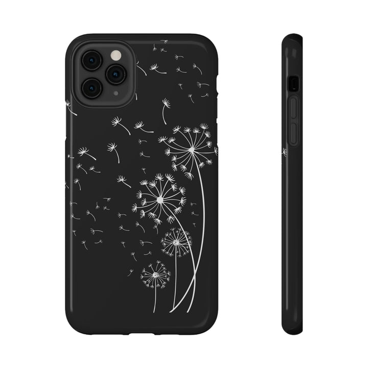 Black Dandelion Wishes Phone Case Idylissa