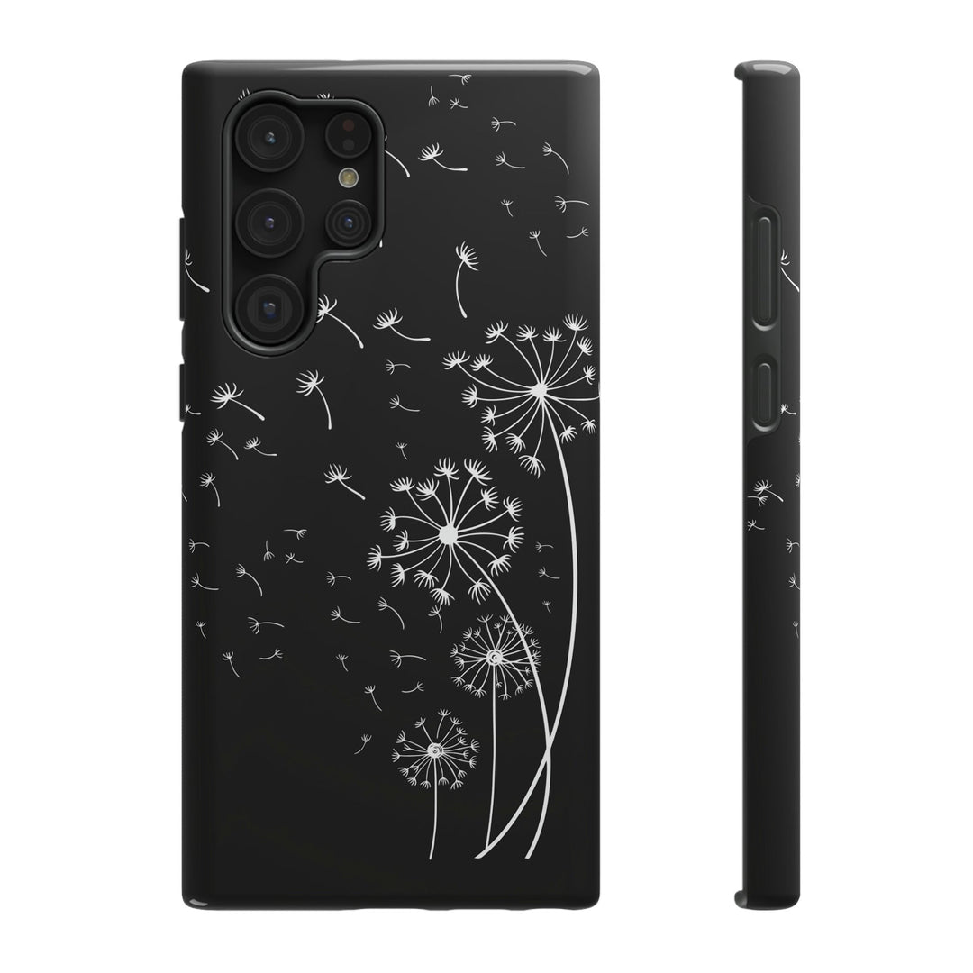 Black Dandelion Wishes Phone Case Idylissa