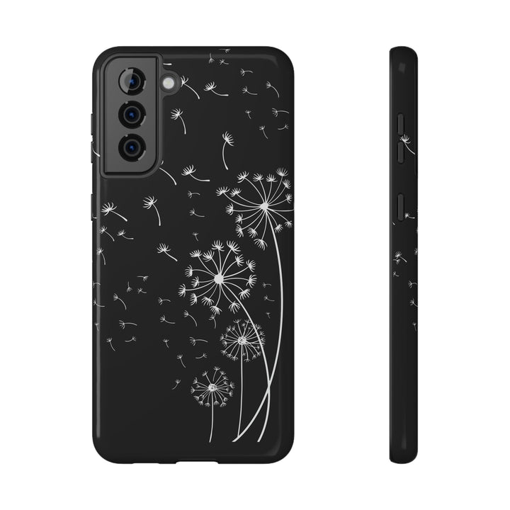 Black Dandelion Wishes Phone Case Idylissa