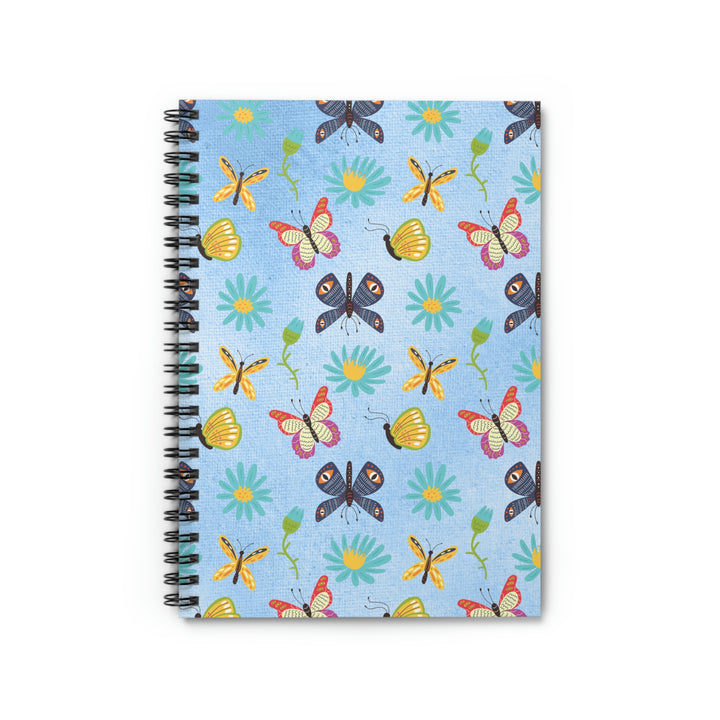 Whimsical Blooms and Butterflies - 8"x6" Spiral Notebook Idylissa