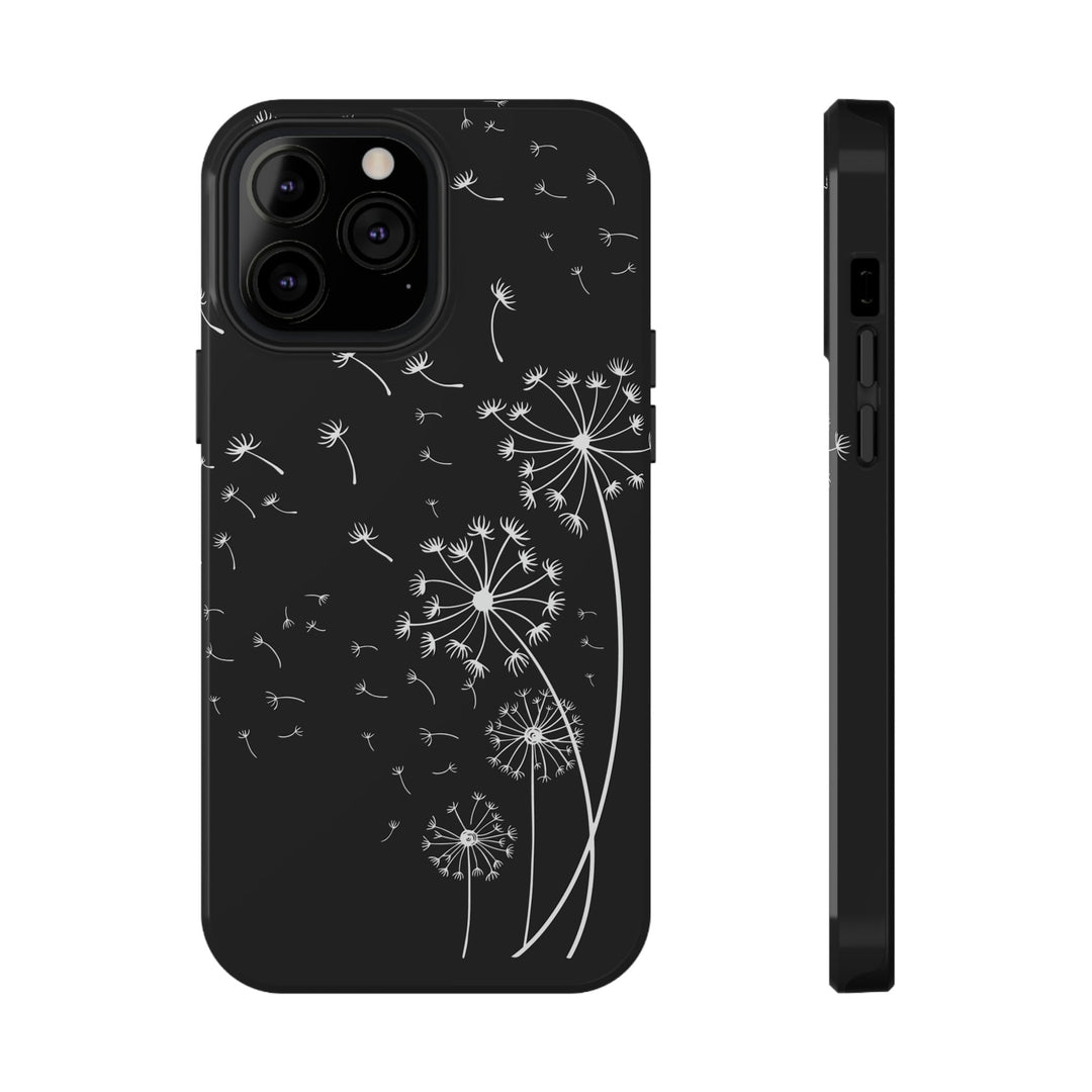 Black Dandelion Wishes Phone Case Idylissa