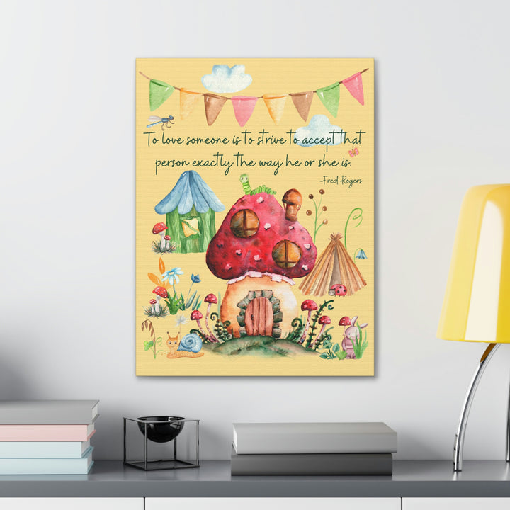 Love Someone Mushroom Village Canvas Idylissa