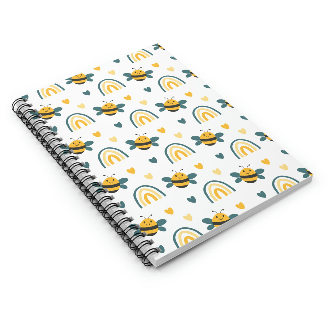 A Bright Day For Happy Bees - 8"x6" Spiral Notebook Idylissa