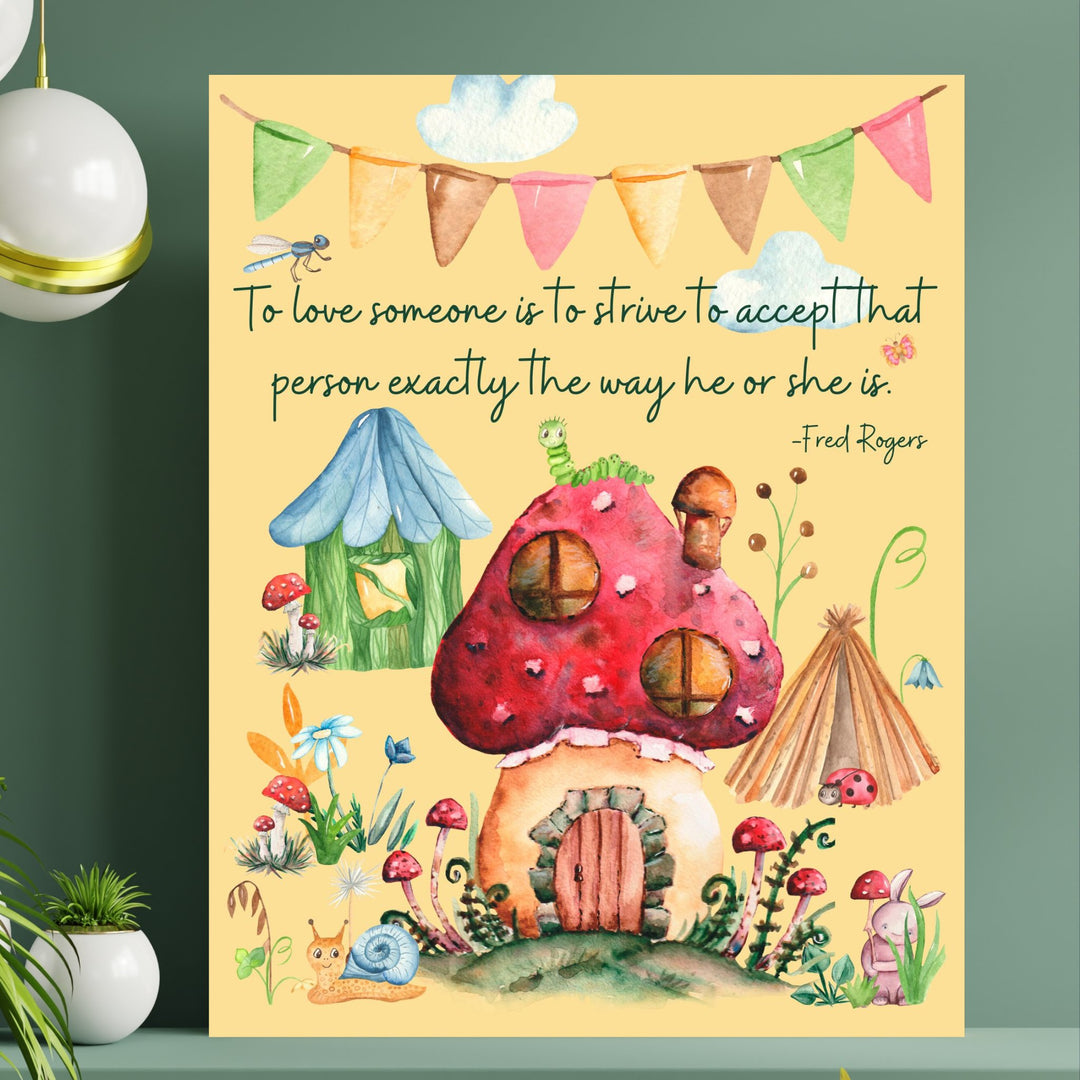 Love Someone Mushroom Village Canvas Idylissa