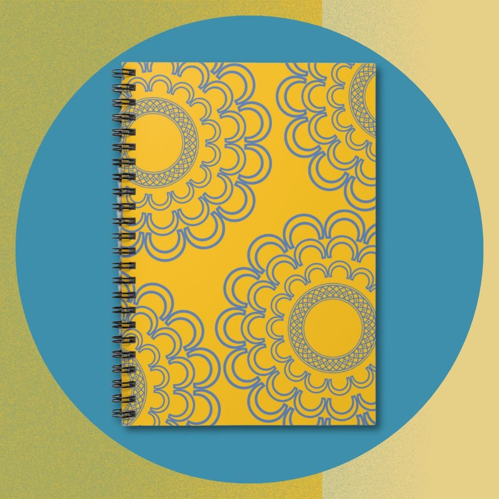 Big Flowers and Yellow Drama - Everyday Spiral Notebook Idylissa