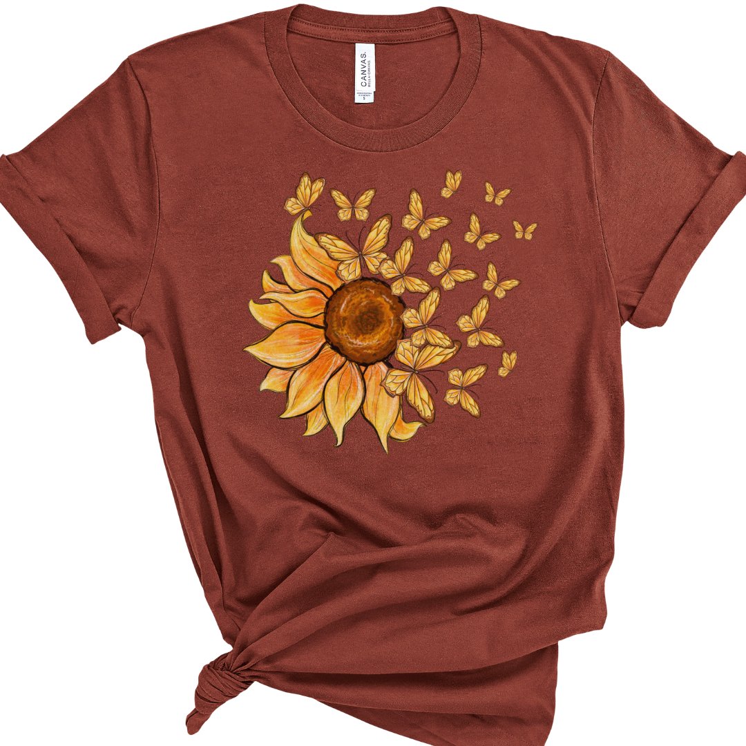 Sunflower Butterflies Take Flight Classic Tee