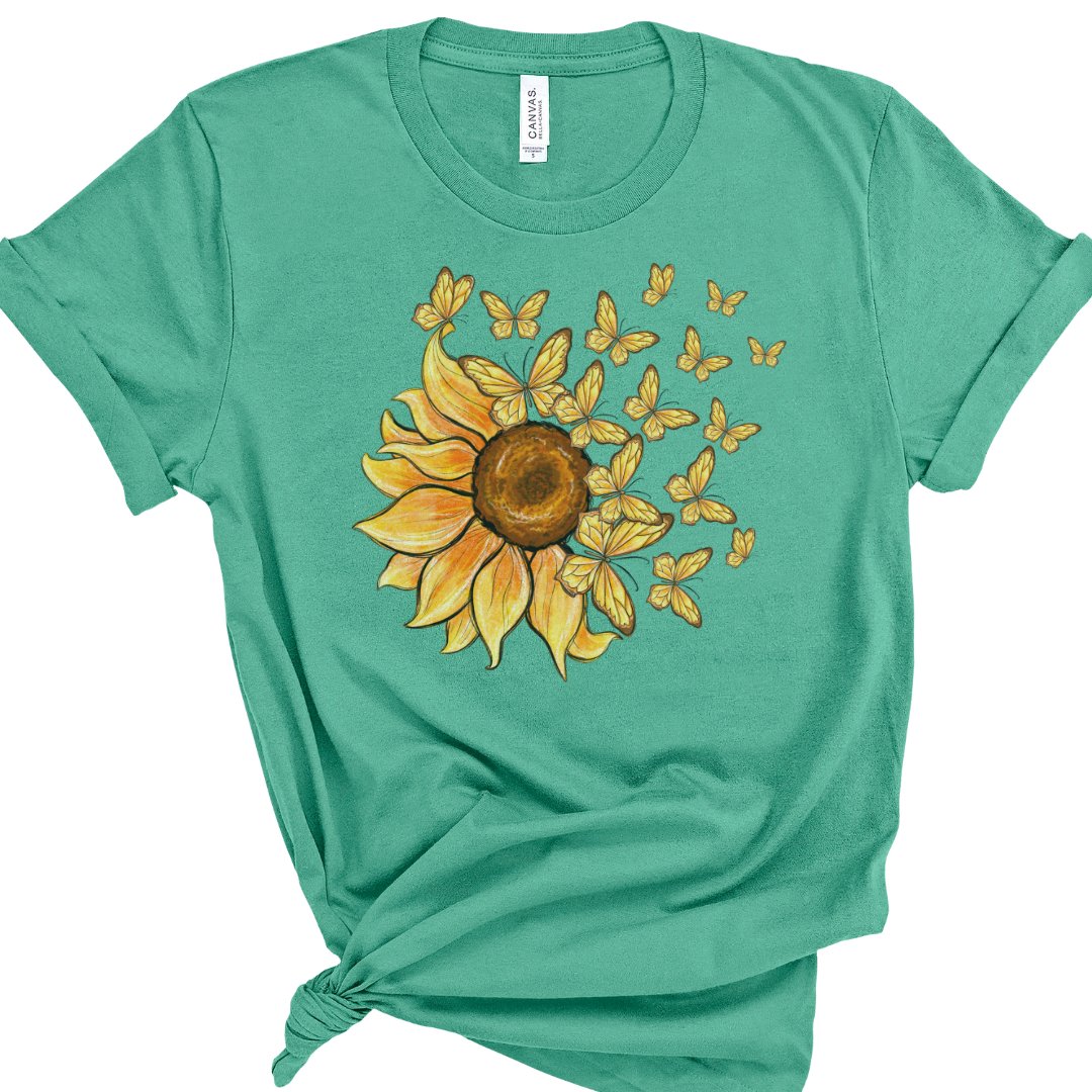 Sunflower Butterflies Take Flight Classic Tee