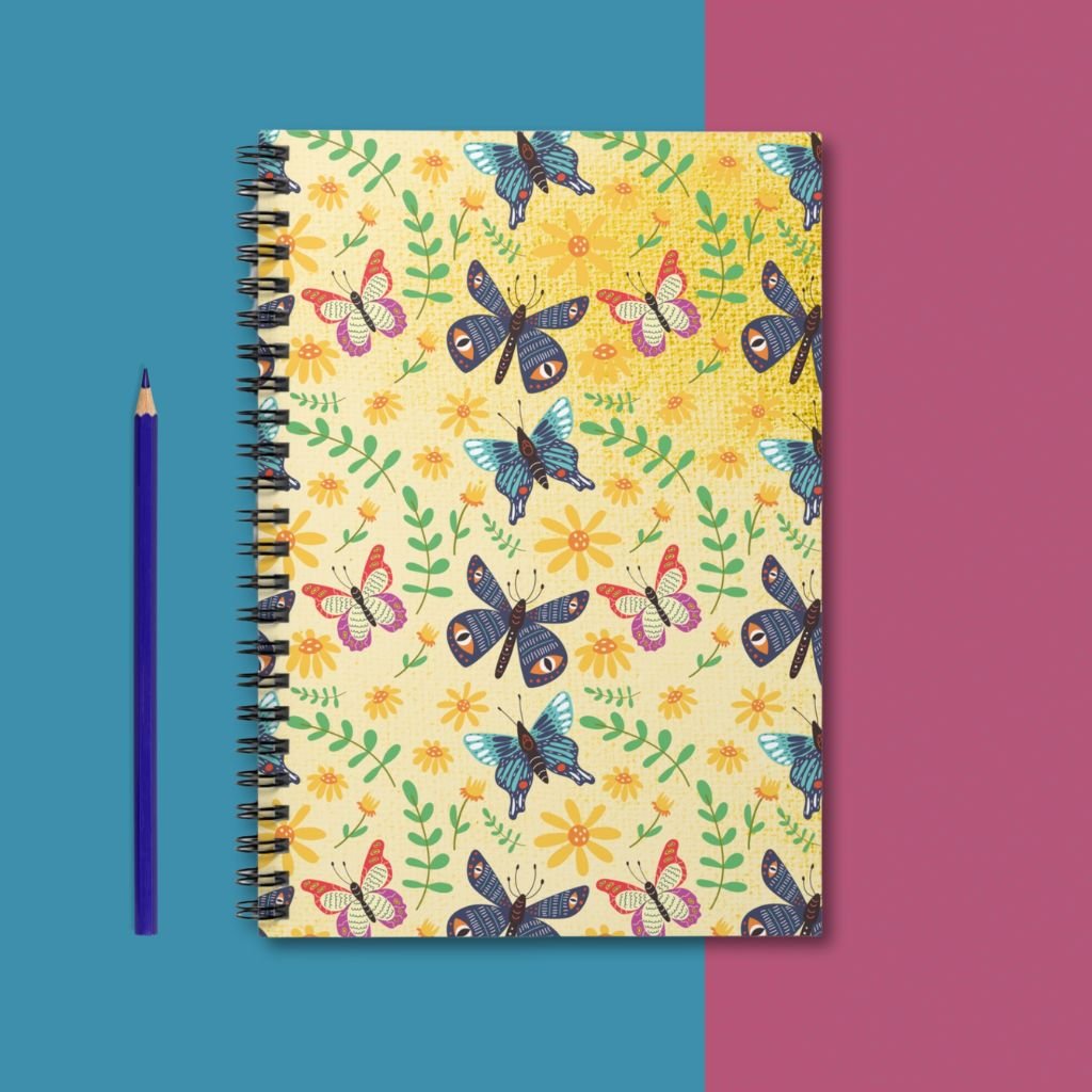 Radiant Butterfly Garden Dance - 8"x6" Spiral Notebook Idylissa