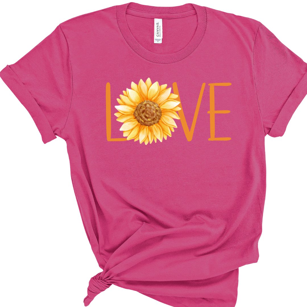 Nothing But LOVE Sunflower Classic Graphic Tee - Choose Your Color