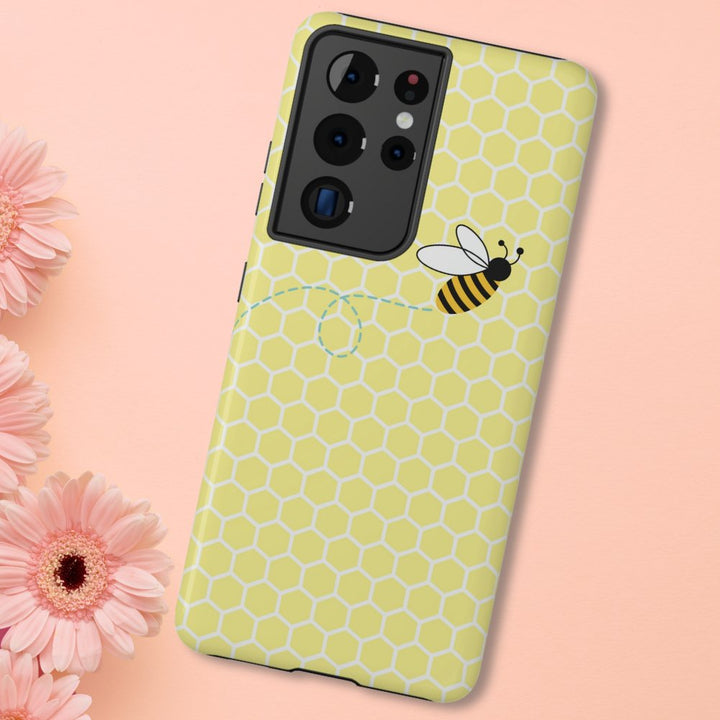 Buzzing Bee Yellow Honeycomb Phone Case Idylissa