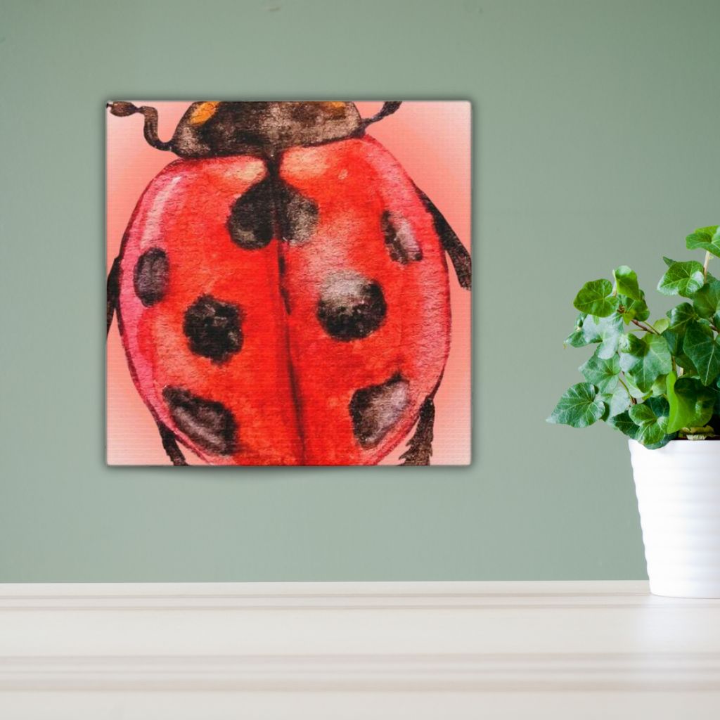 Red Ladybug Mini Canvas Artwork - 6 inch Color Pop Series Idylissa