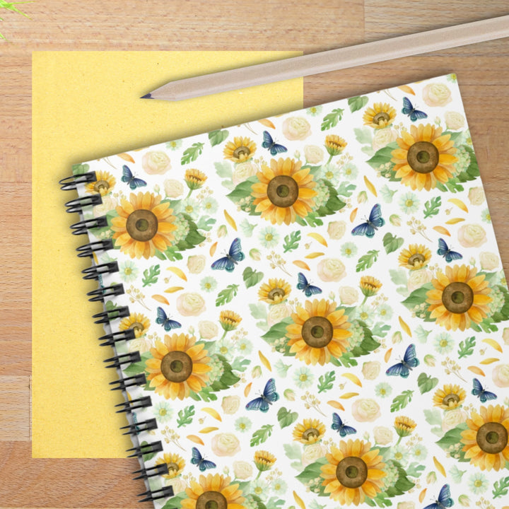 Butterflies in the Sunflower Garden Spiral Notebook