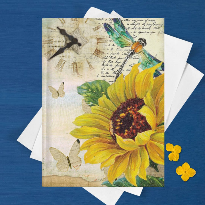 Summers Gone By Sunflower Collage Hardcover Journal