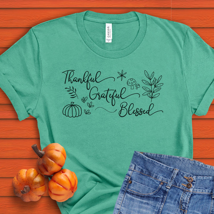 Thankful Grateful Blessed Women's Tshirt