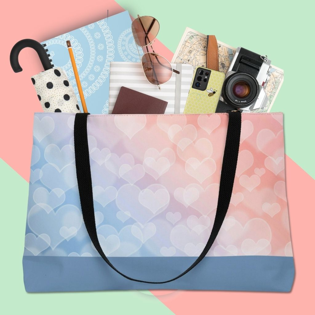 Bokeh Love Hearts Everything Bag Idylissa