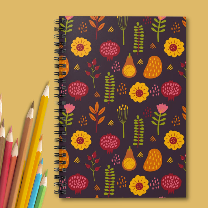 Thankful Forest Whimsical Flowers Spiral Notebook