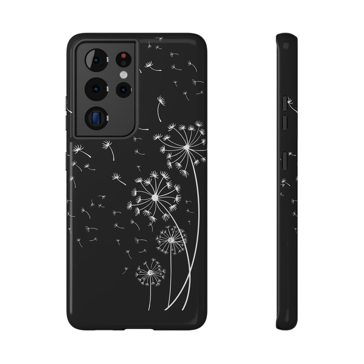 Black Dandelion Wishes Phone Case Idylissa