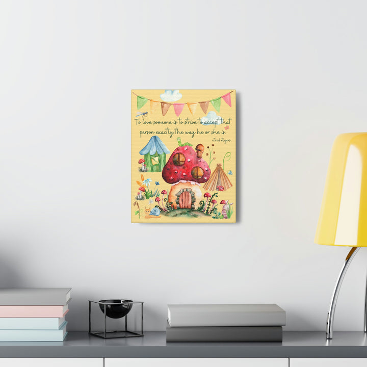 Love Someone Mushroom Village Canvas Idylissa