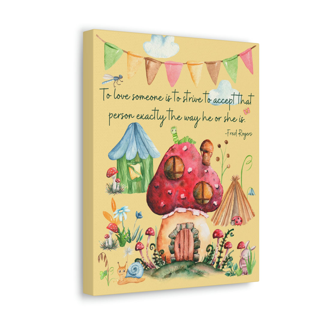 Love Someone Mushroom Village Canvas Idylissa