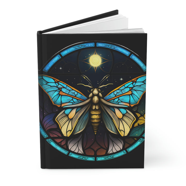 Bright Star Moth Stained Glass - Hardcover Journal Idylissa