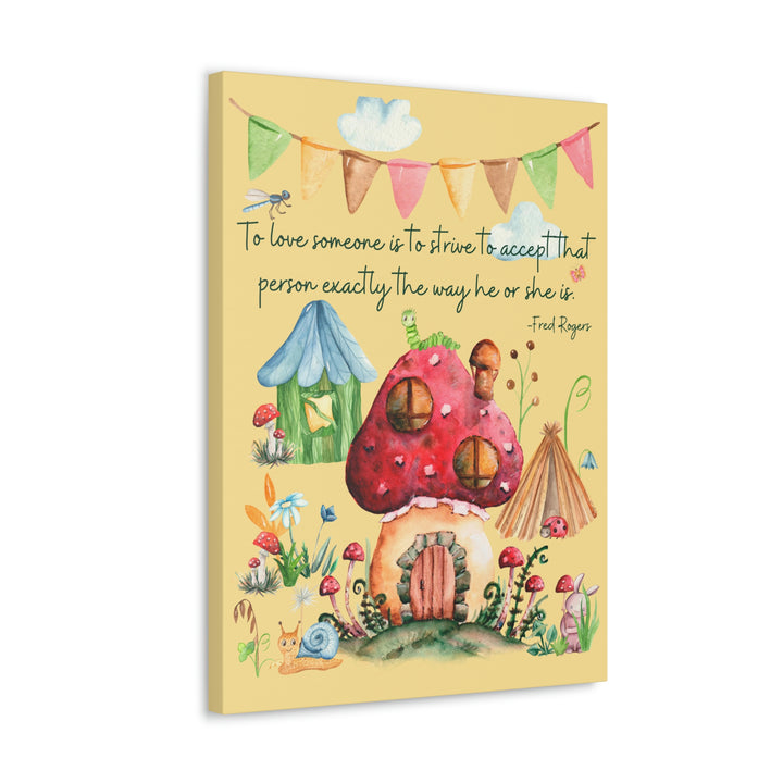 Love Someone Mushroom Village Canvas Idylissa