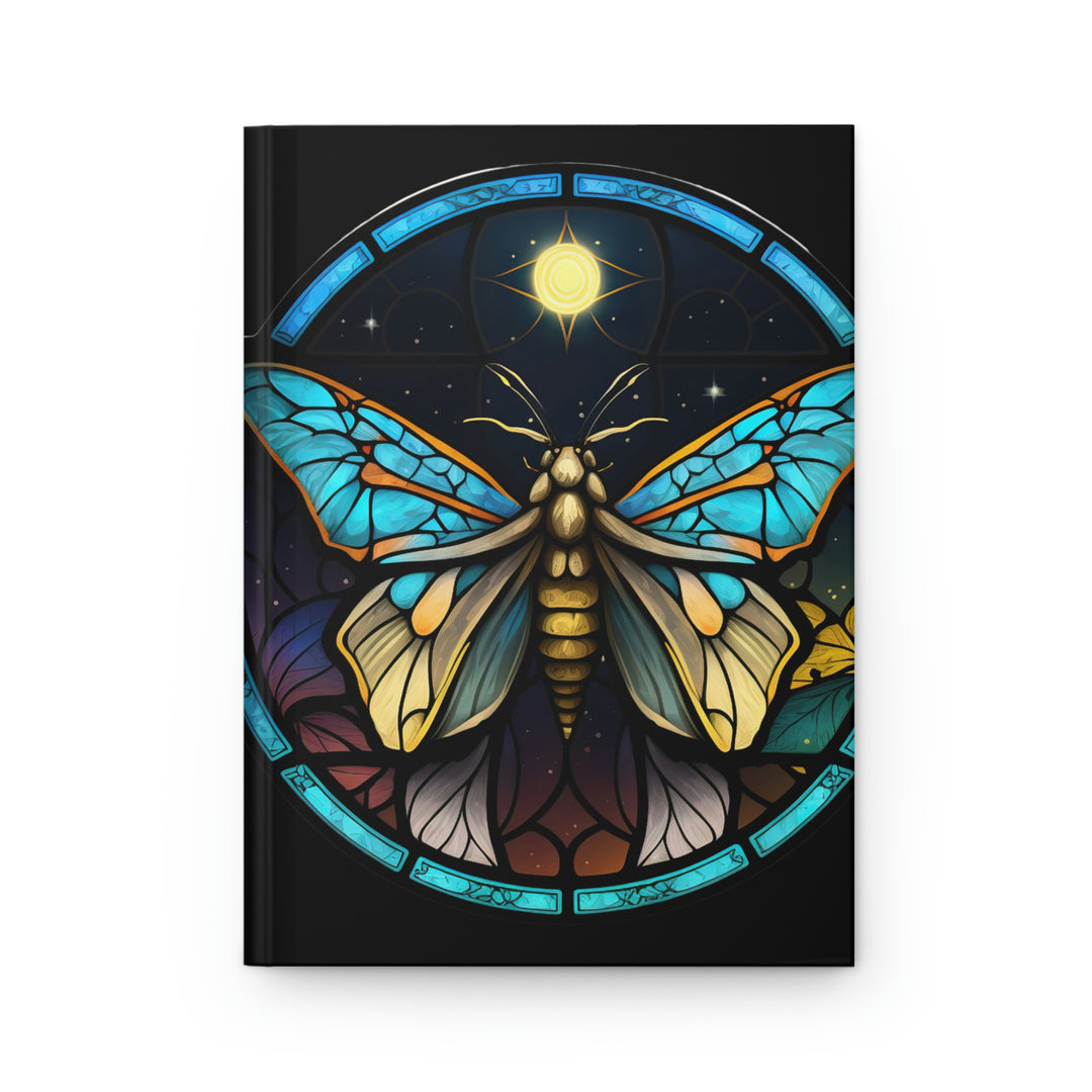 Bright Star Moth Stained Glass - Hardcover Journal Idylissa