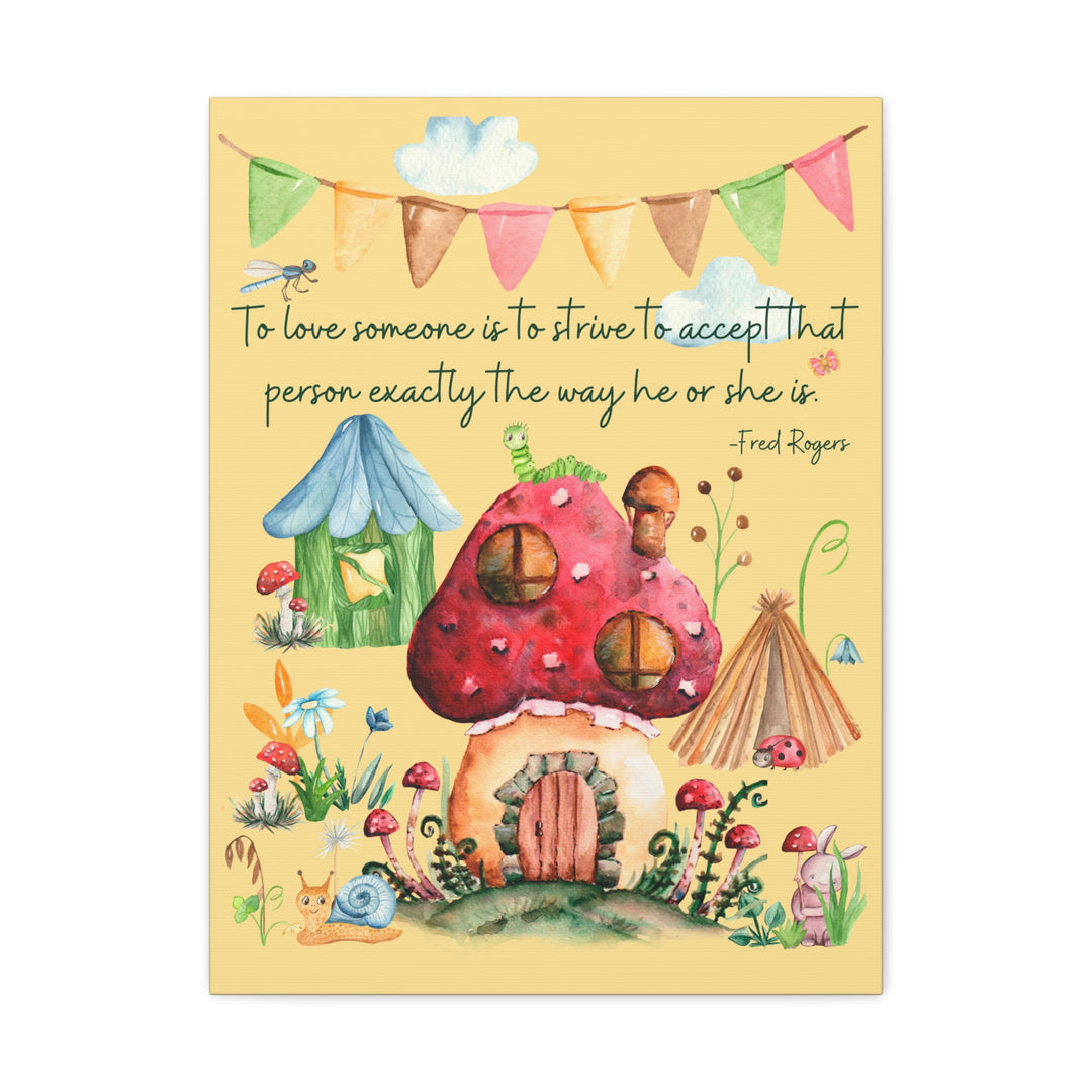 Love Someone Mushroom Village Canvas Idylissa