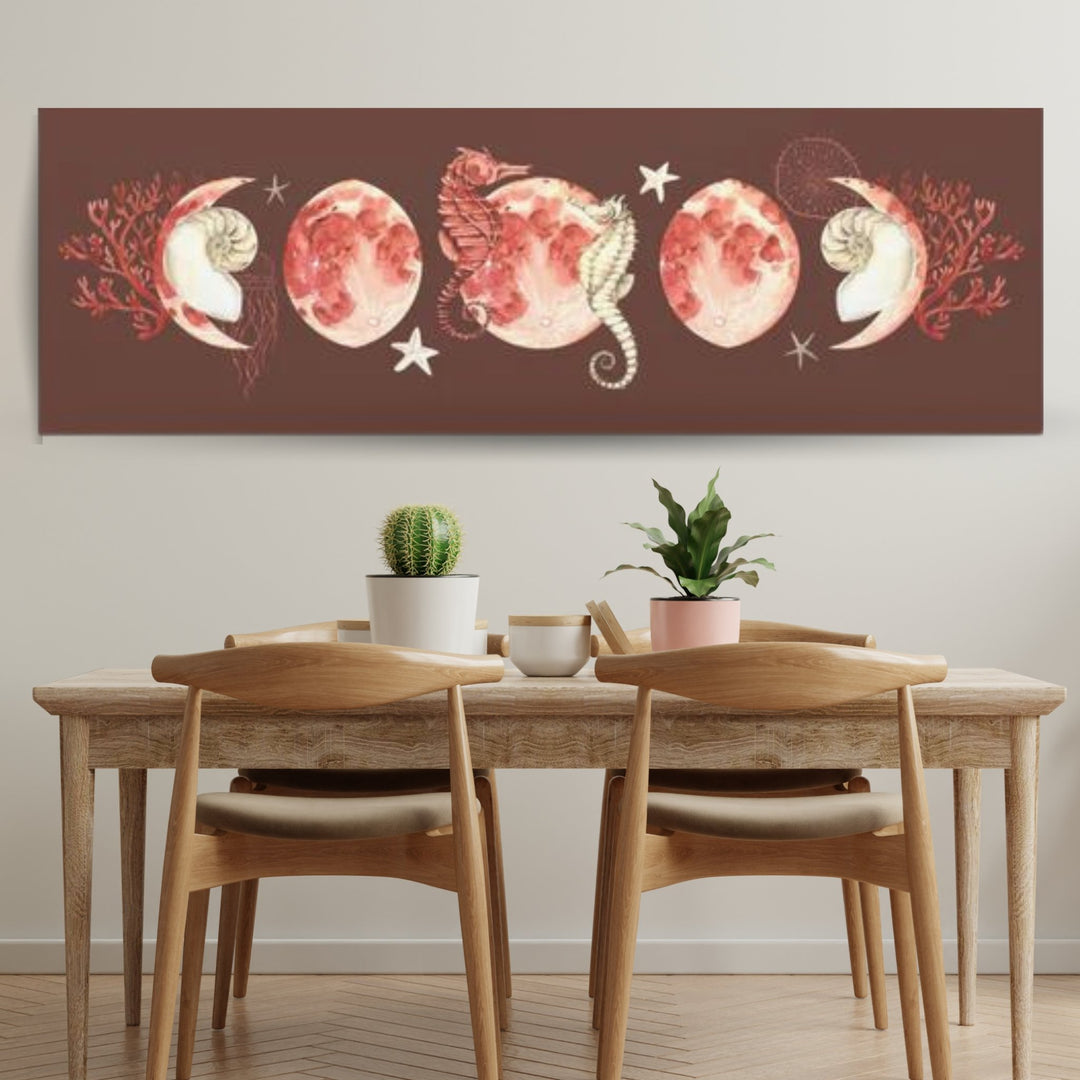 Seahorse Moon Phases Canvas Art Idylissa